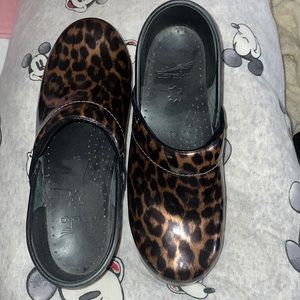Dansko Leopard Print Clogs Size 38